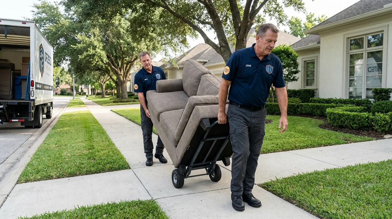 Local residential moving crew loading furniture in Flemingsburg, KY