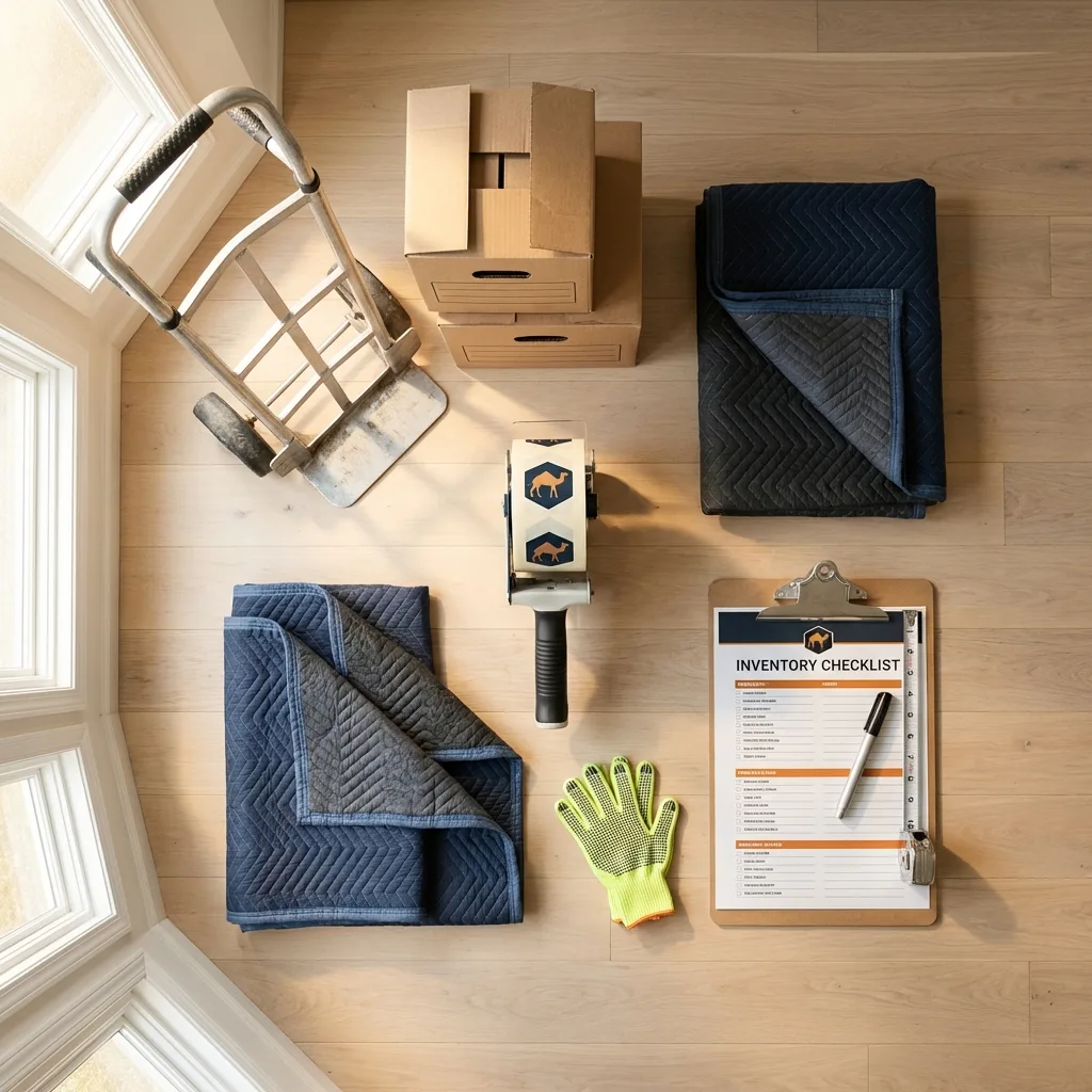 Professional moving supplies and packing materials layout for Flemingsburg residential relocations