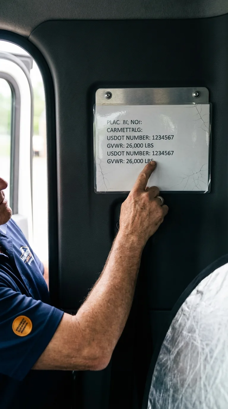 USDOT licensing placard verification in Flemingsburg